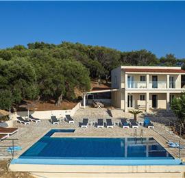 7 bedroom seafront luxury villa with pool & jacuzzi, near Acharavi, sleeps 14-15